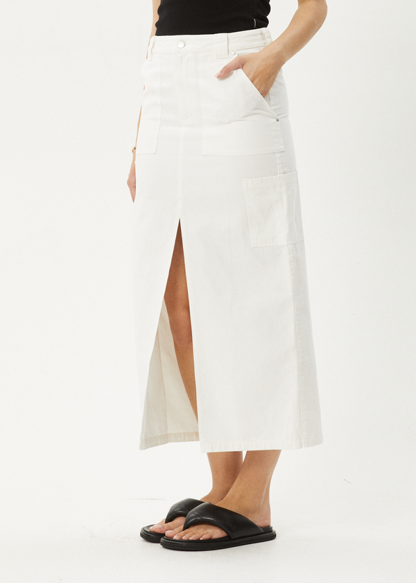 Afends Lexi - Maxi Skirt Off White