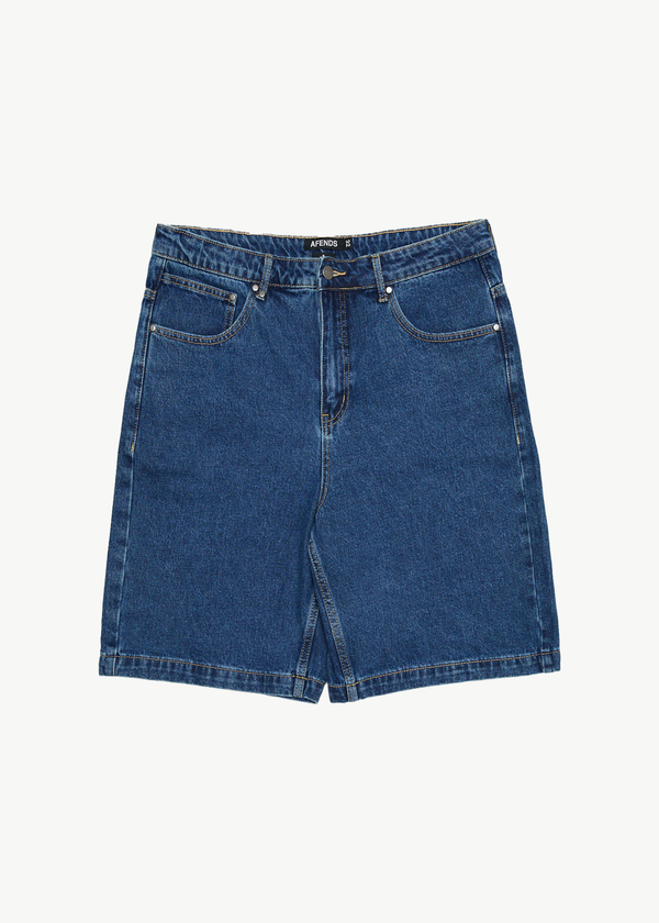 afends Lil C - Denim Baggy Short 22" Authentic Blue