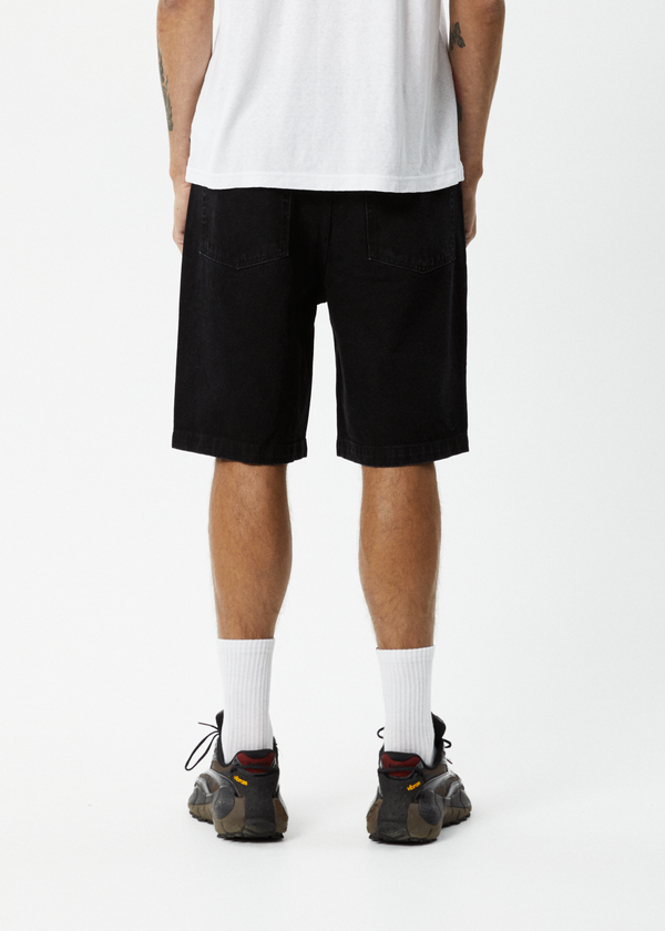 Afends Lil C - Denim Baggy Short 22" Washed Black