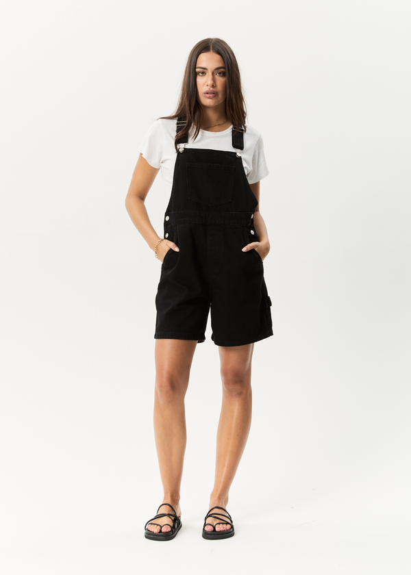 afends Lil Louis - Denim Overall Washed Black
