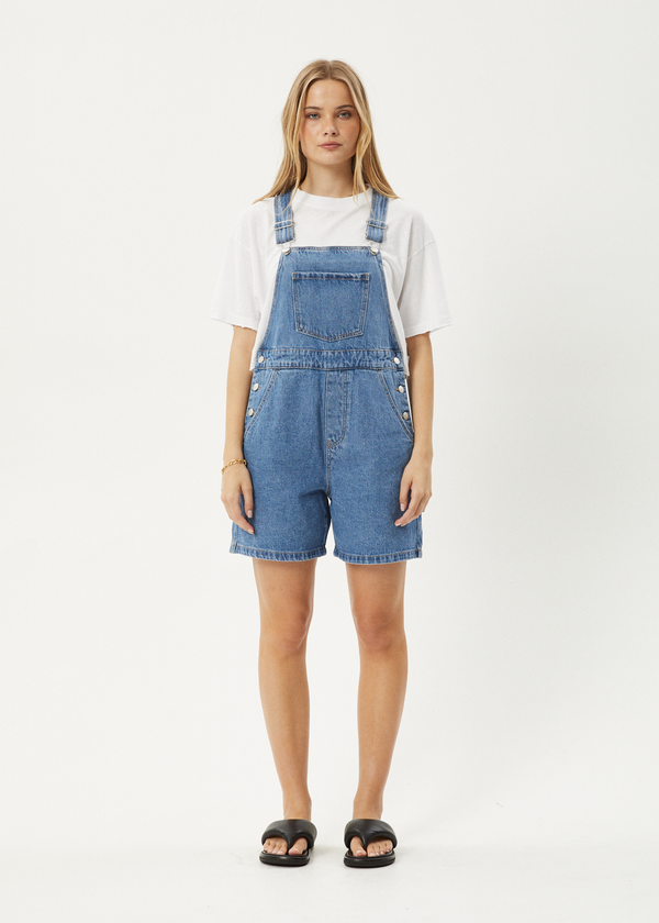 Afends Lil Louis - Denim Overall Worn Blue