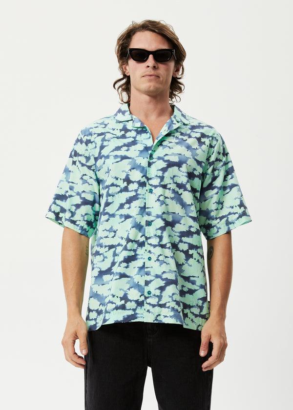 afends Liquid - Cuban Short Sleeve Shirt Jade Floral