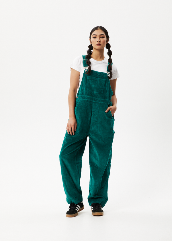 Afends Louis - Corduroy Baggy Overall Emerald