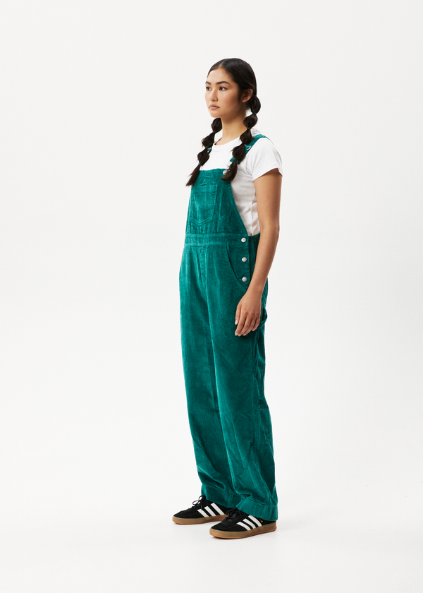 Afends Louis - Corduroy Baggy Overall Emerald