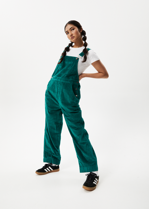 Afends Louis - Corduroy Baggy Overall Emerald