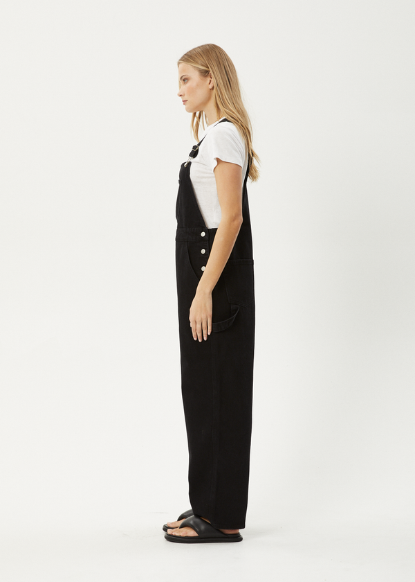 Afends Louis - Denim Oversized Overall Washed Black