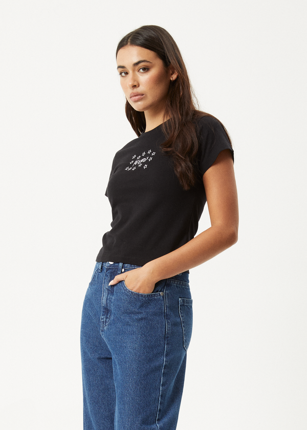 Afends Lucky - Baby Tee Black
