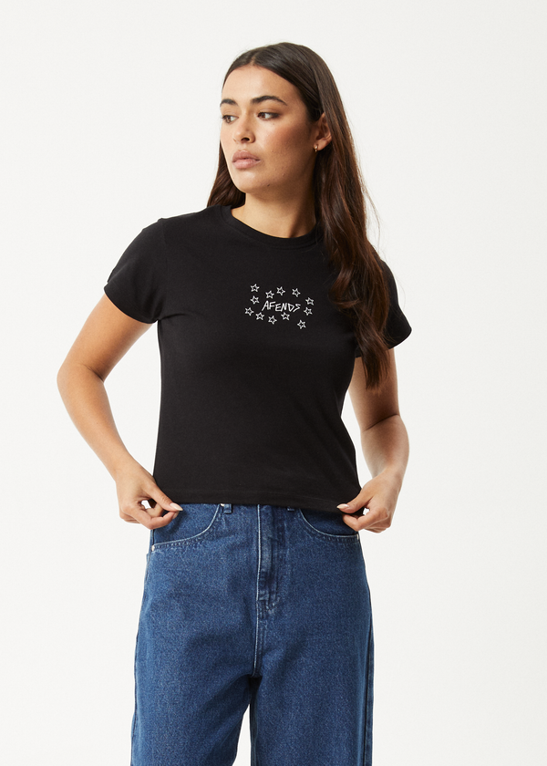afends Lucky - Baby Tee Black