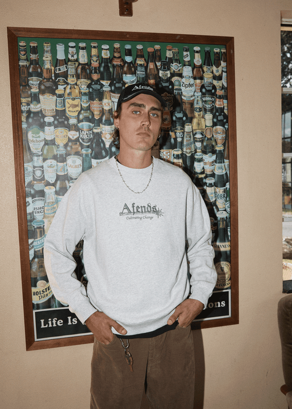 Afends Mace - Crew Neck Jumper Grey Marle