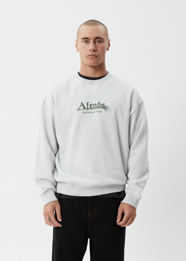 Afends Mace - Crew Neck Jumper Grey Marle