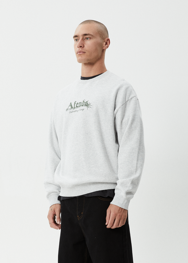 Afends Mace - Crew Neck Jumper Grey Marle