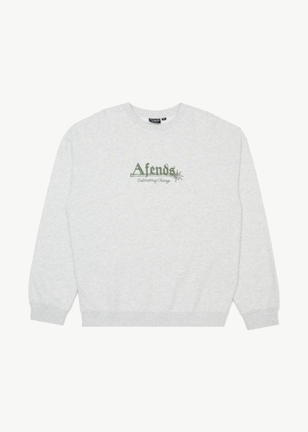 afends Mace - Crew Neck Jumper Grey Marle