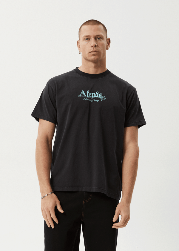 Afends Mace Life - Boxy Tee Stone Black