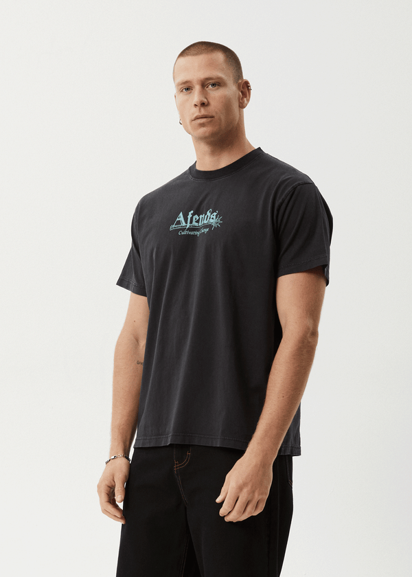 Afends Mace Life - Boxy Tee Stone Black