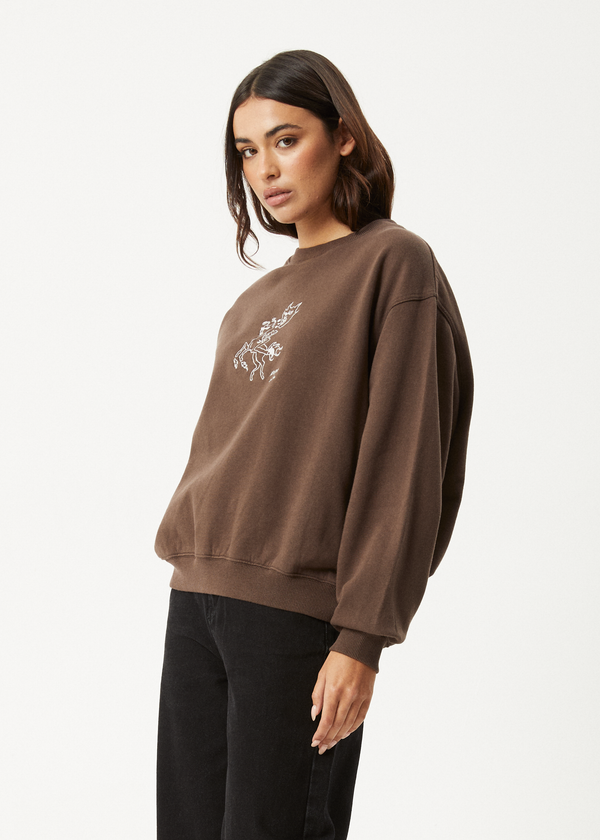 Afends Mackie - Crew Neck Jumper Coffee