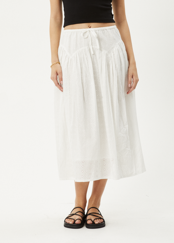 Afends Marlow - Midi Skirt White