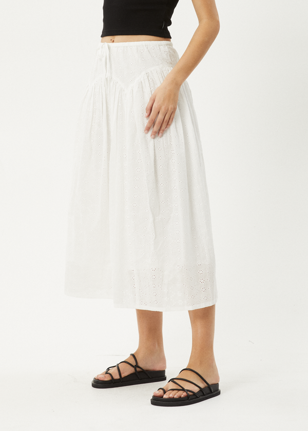 Afends Marlow - Midi Skirt White