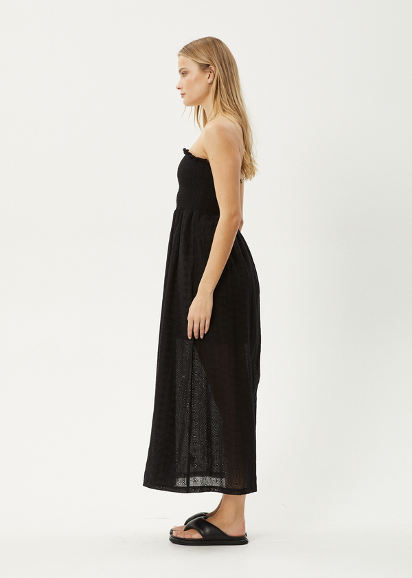 Afends Marlow - Strapless Maxi Dress Black