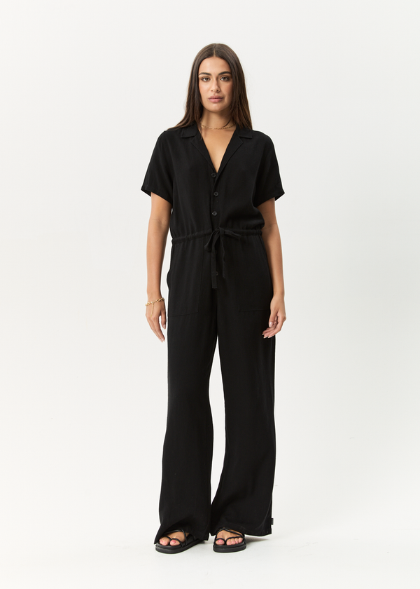 Afends Mason - Relaxed Jumpsuit Black
