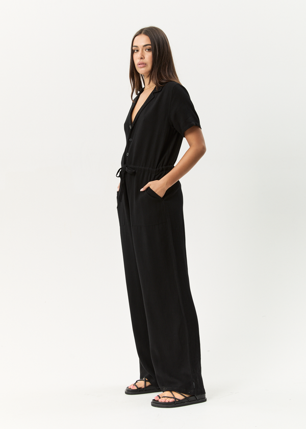 Afends Mason - Relaxed Jumpsuit Black