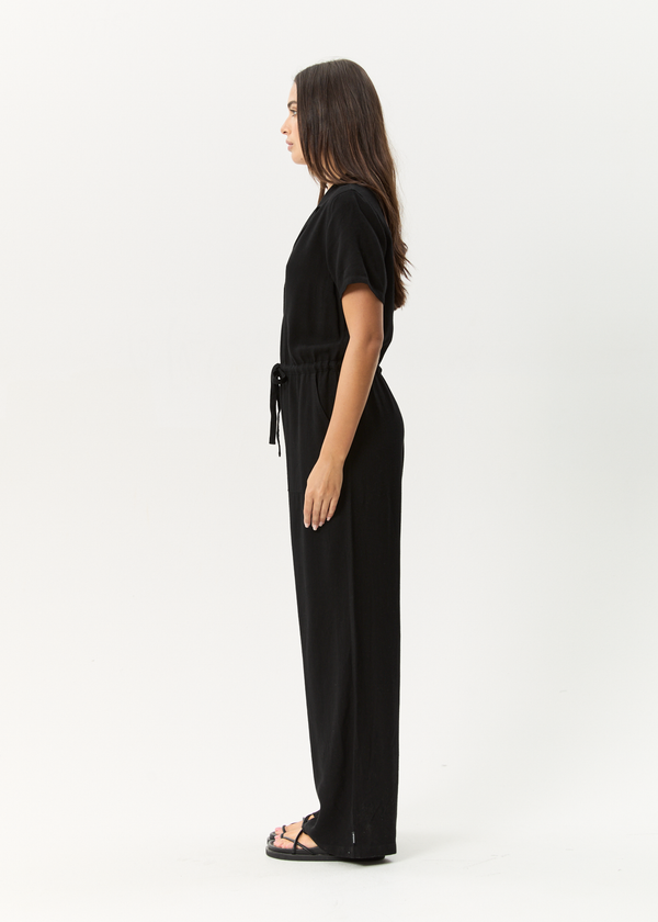 Afends Mason - Relaxed Jumpsuit Black