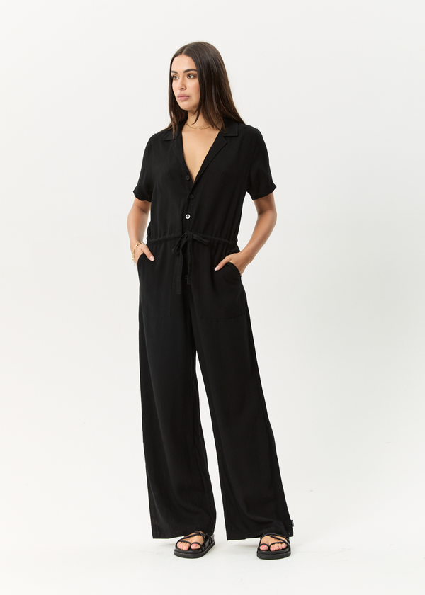 afends Mason - Relaxed Jumpsuit Black
