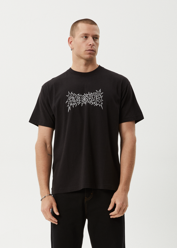 Afends Mental - Boxy Tee Black