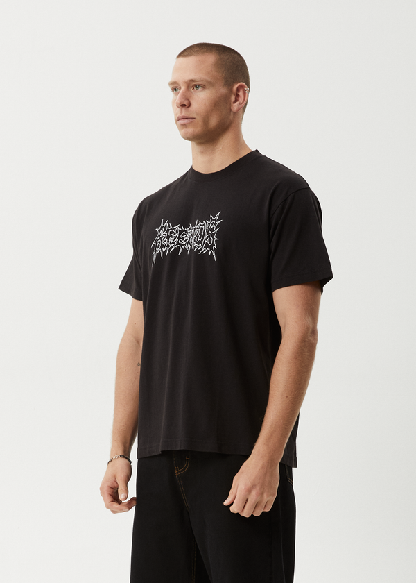Afends Mental - Boxy Tee Black