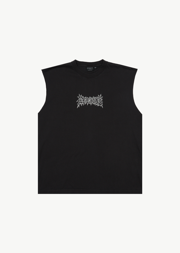 afends Mental - Sleeveless Tee Stone Black