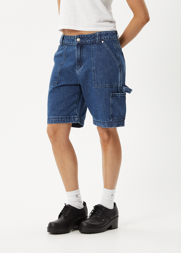 Afends Mika - Denim Workwear Short Authentic Blue