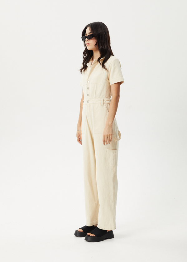 Afends Mika - Workwear Jumpsuit Sand