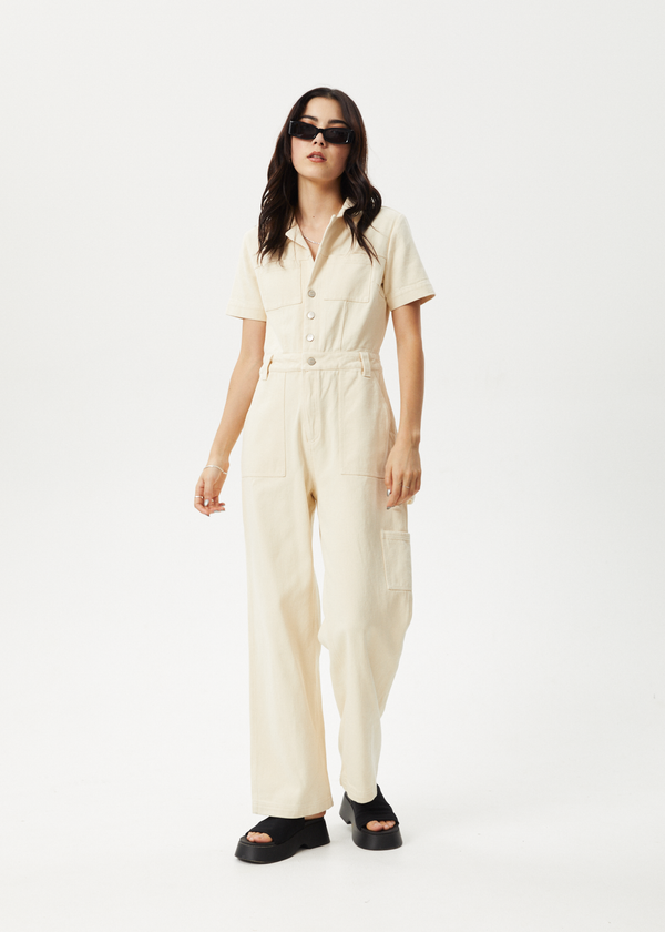 afends Mika - Workwear Jumpsuit Sand