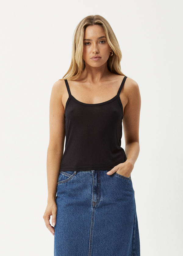 Afends Mirage Bamboo - Sheer Singlet Black