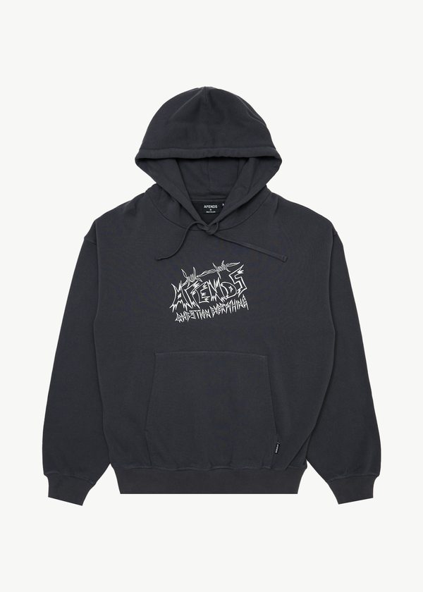 afends Moments - Boxy Hoodie Charcoal