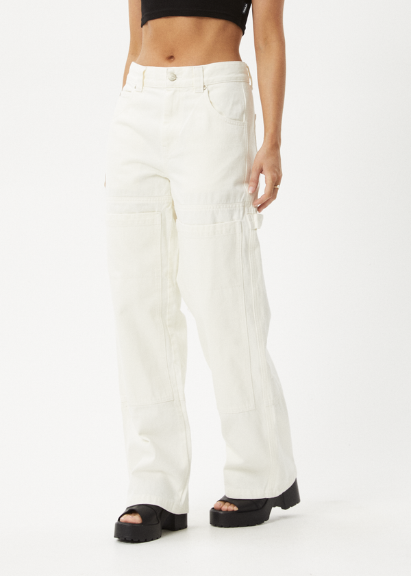 Afends Moss - Denim Workwear Jean Off White