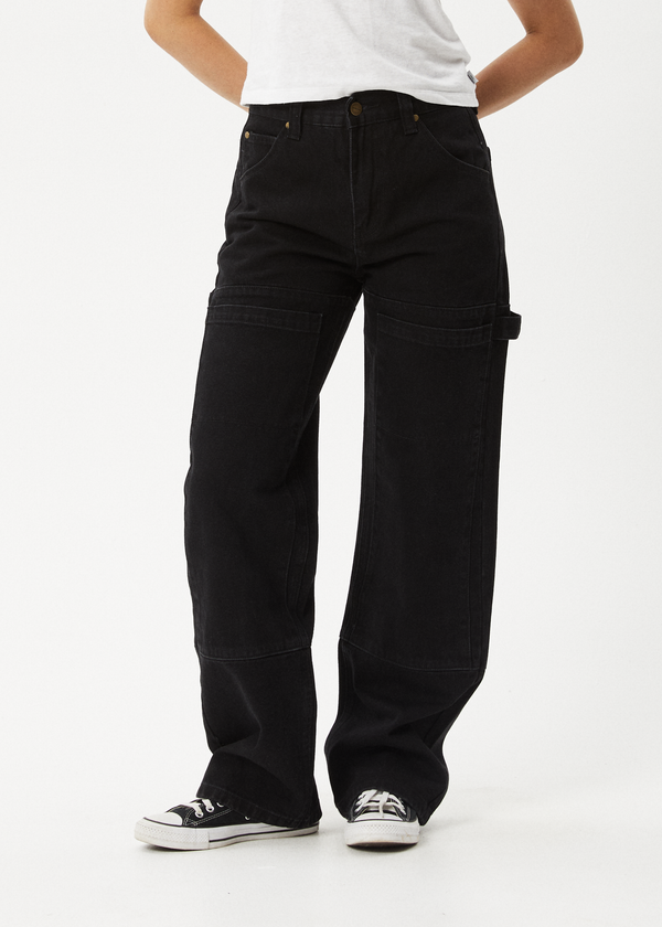 Afends Moss - Denim Workwear Jean Washed Black