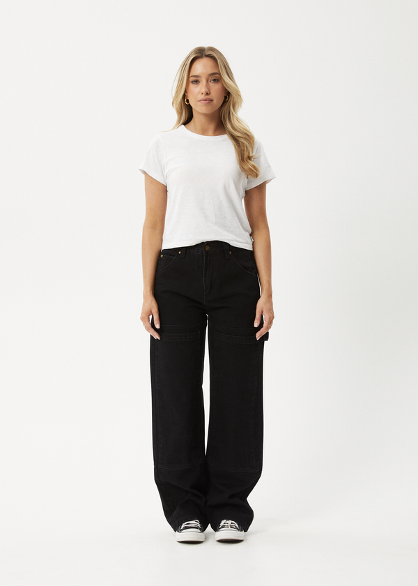 afends Moss - Denim Workwear Jean Washed Black