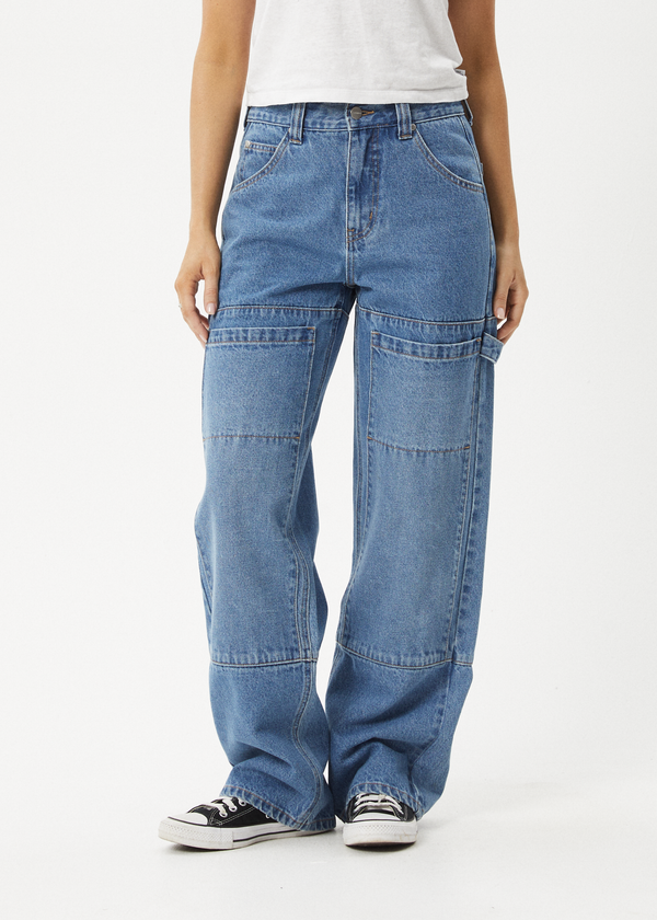 Afends Moss - Denim Workwear Jean Worn Blue