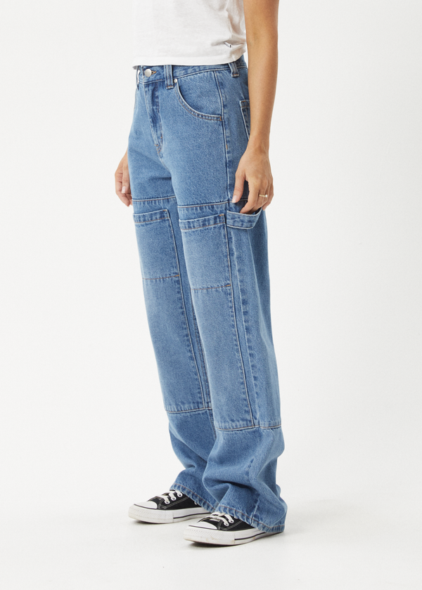 Afends Moss - Denim Workwear Jean Worn Blue