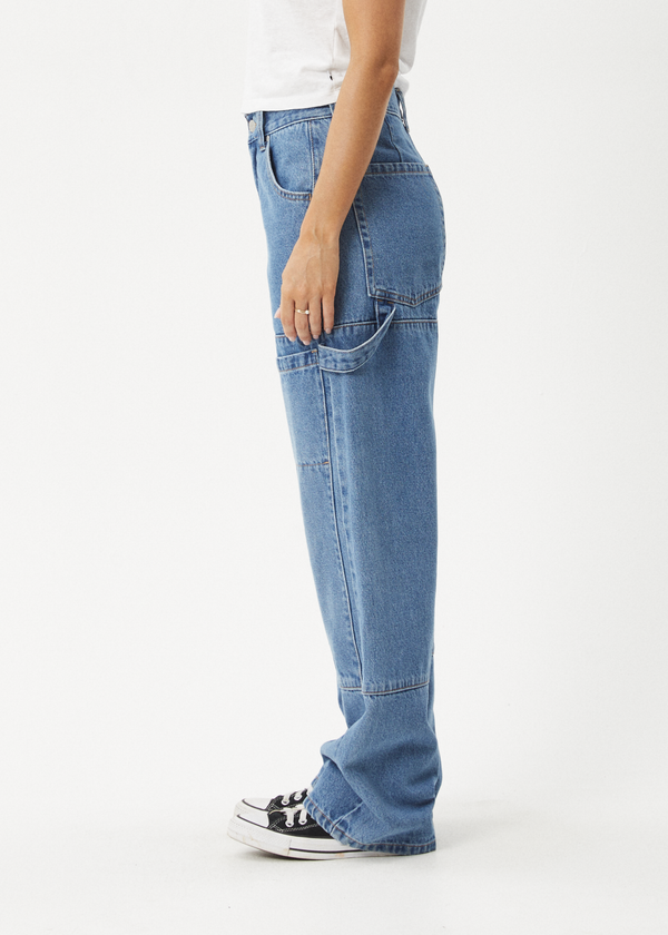Afends Moss - Denim Workwear Jean Worn Blue