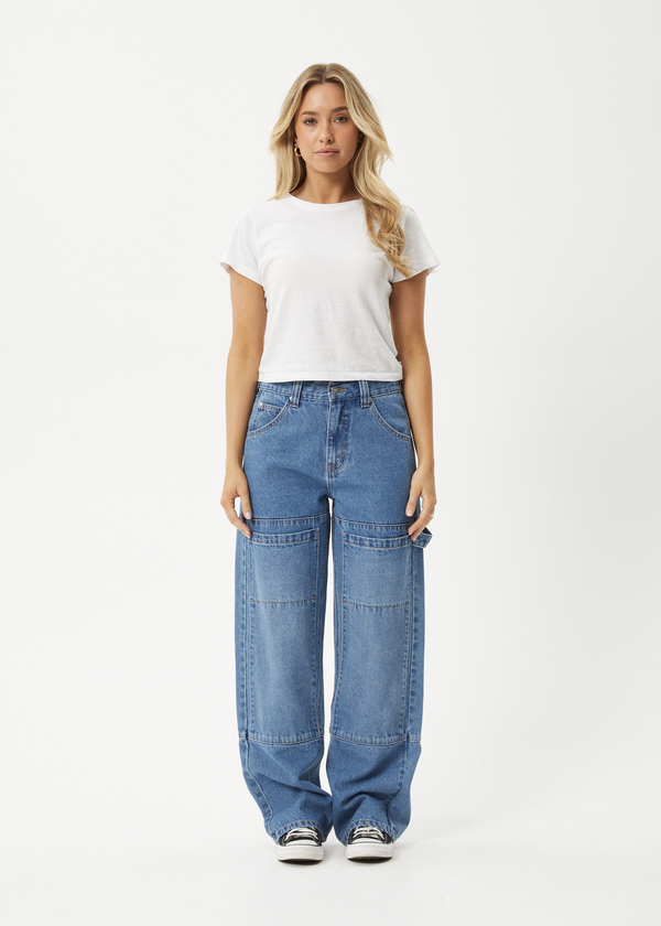 afends Moss - Denim Workwear Jean Worn Blue