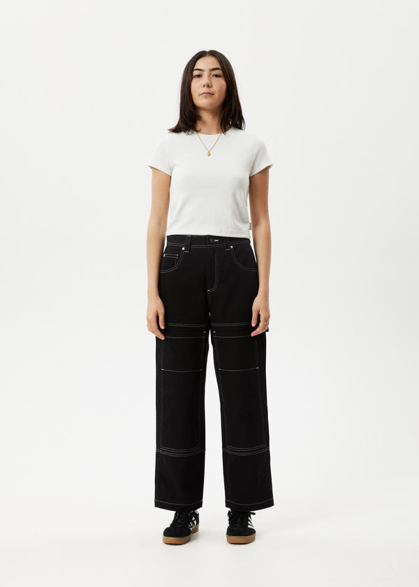 afends Moss - Workwear Pant Washed Black