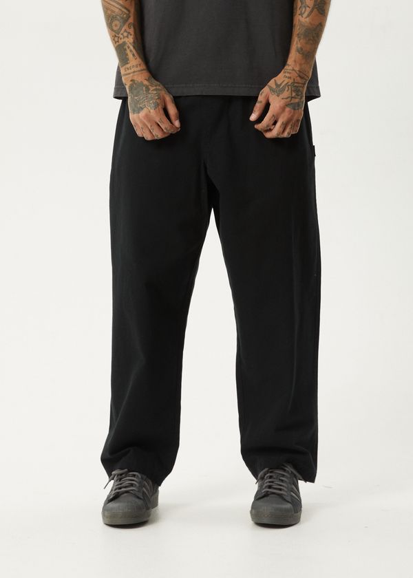 Afends Ninety Eights - Elastic Waist Pant Black