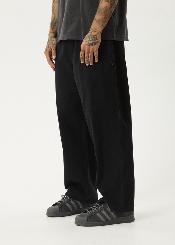 Afends Ninety Eights - Elastic Waist Pant Black