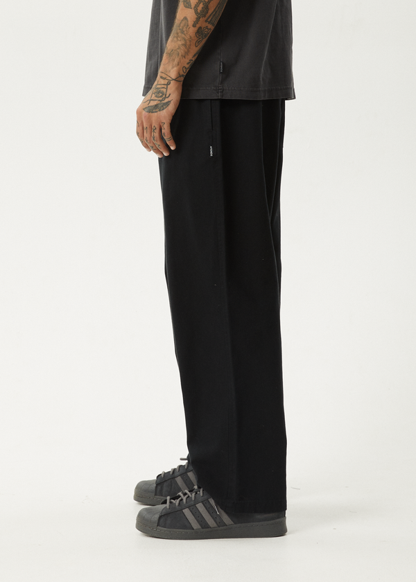 Afends Ninety Eights - Elastic Waist Pant Black