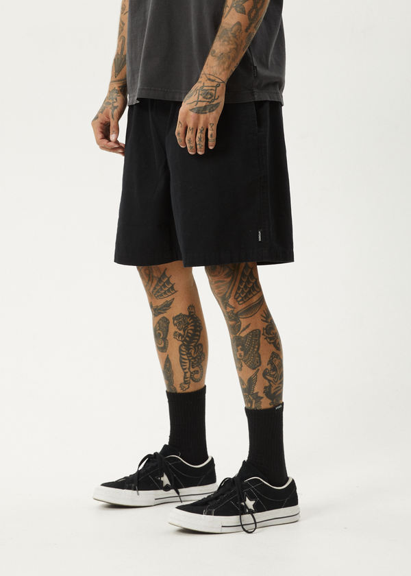 Afends Ninety Eights - Oversized Short 20" Black