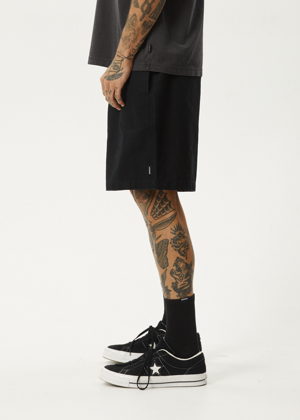 Afends Ninety Eights - Oversized Short 20" Black