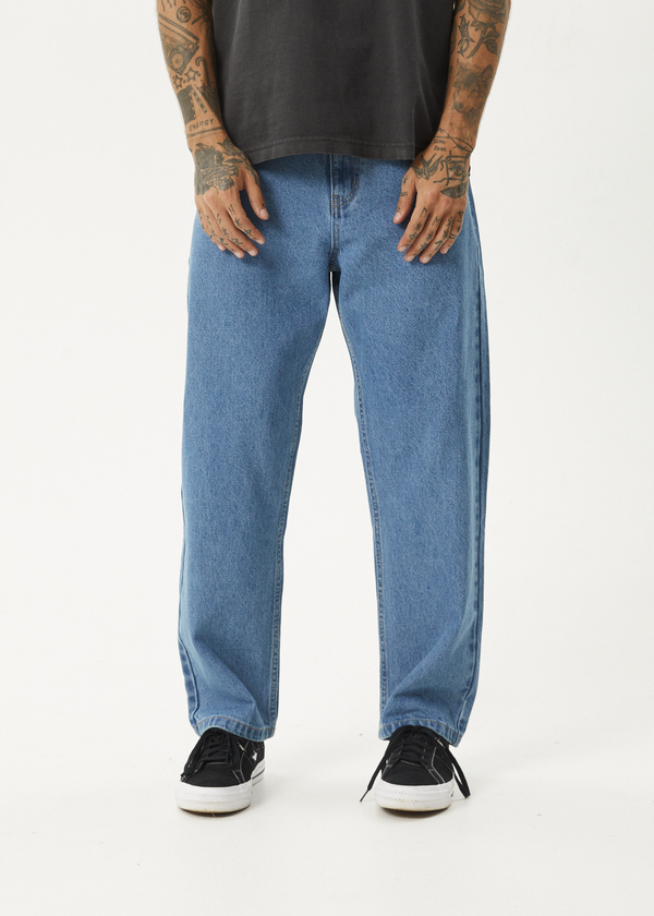 Afends Ninety Two'S - Denim Relaxed Jean Worn Blue