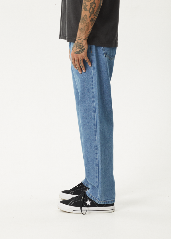 Afends Ninety Two'S - Denim Relaxed Jean Worn Blue