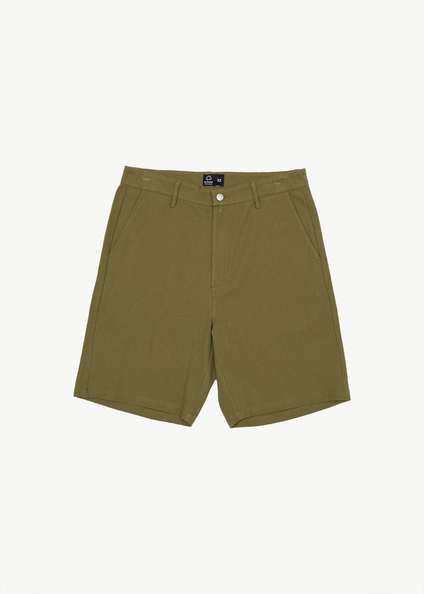 afends Ninety Twos - Fixed Waist Short 19" Military